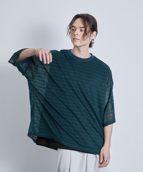 JUNRED（ジュンレッド）の「レースアンサンブルビッグT（アンサンブル・メンズ・ホワイト/グリーン/ブラック・L/M/S）」の8枚目の写真