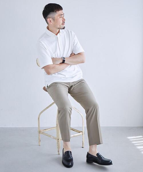 green label relaxing（グリーンレーベルリラクシング）の「COMFY COOL ピケ ボタンダウン ポロシャツ -接触冷感-（ポロシャツ・メンズ・コバルトブルー/ホワイト・XL/L/M/S）」の3枚目の写真