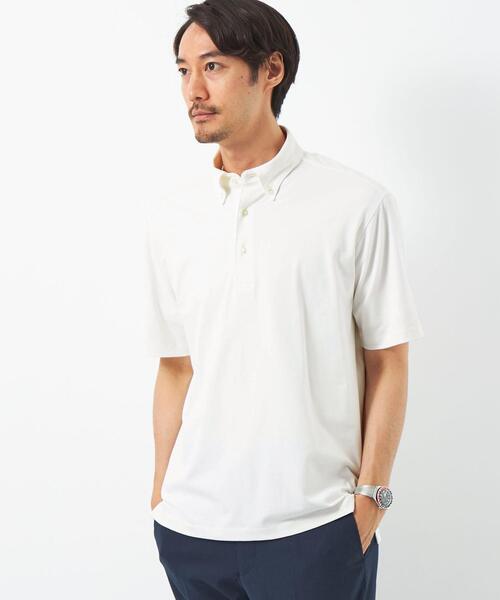 green label relaxing（グリーンレーベルリラクシング）の「COMFY COOL ピケ ボタンダウン ポロシャツ -接触冷感-（ポロシャツ・メンズ・コバルトブルー/ホワイト・XL/L/M/S）」の4枚目の写真