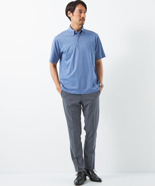 green label relaxing（グリーンレーベルリラクシング）の「COMFY COOL ピケ ボタンダウン ポロシャツ -接触冷感-（ポロシャツ・メンズ・コバルトブルー/ホワイト・XL/L/M/S）」の8枚目の写真