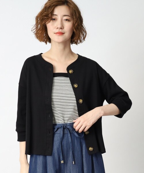 grove(グローブ)の「◆テレコカーディガン×キャミソールアンサンブル(アンサンブル・レディース・ブラック/ホワイト系5/レッド系1・01/03/04/05/02)」の3枚目の写真