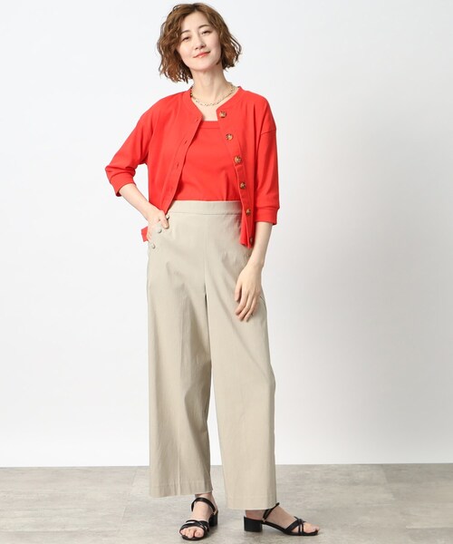 grove(グローブ)の「◆テレコカーディガン×キャミソールアンサンブル(アンサンブル・レディース・ブラック/ホワイト系5/レッド系1・01/03/04/05/02)」の5枚目の写真