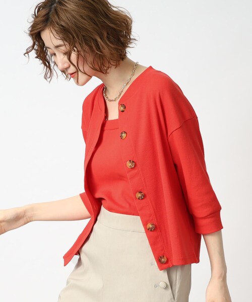 grove(グローブ)の「◆テレコカーディガン×キャミソールアンサンブル(アンサンブル・レディース・ブラック/ホワイト系5/レッド系1・01/03/04/05/02)」の22枚目の写真