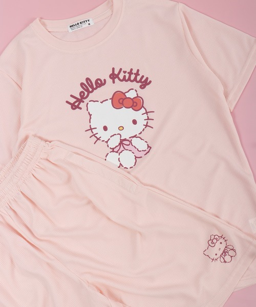 sanrio(サンリオ)の「sanrio 半袖&ショートパンツ ドライワッフル セットアップ(ルームウェア/パジャマ・レディース・ホワイト/サックスブルー/ホワイト系その他2/ブルーグレー/ライトパープル/ライトピンク/ライトグリーン/ホワイト系その他・LL/L/M)」の8枚目の写真