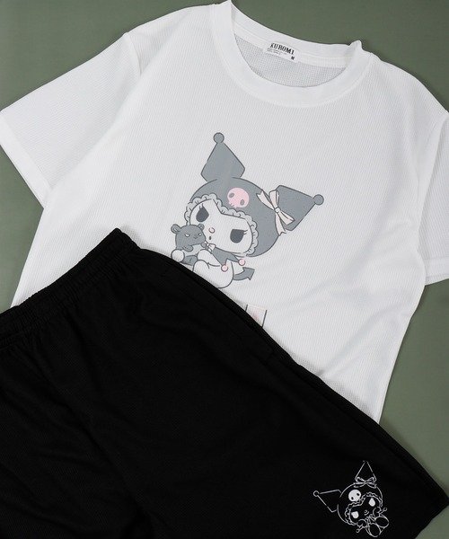 sanrio(サンリオ)の「sanrio 半袖&ショートパンツ ドライワッフル セットアップ(ルームウェア/パジャマ・レディース・ホワイト/サックスブルー/ホワイト系その他2/ブルーグレー/ライトパープル/ライトピンク/ライトグリーン/ホワイト系その他・LL/L/M)」の4枚目の写真