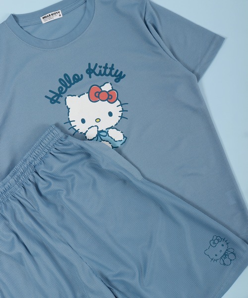 sanrio(サンリオ)の「sanrio 半袖&ショートパンツ ドライワッフル セットアップ(ルームウェア/パジャマ・レディース・ホワイト/サックスブルー/ホワイト系その他2/ブルーグレー/ライトパープル/ライトピンク/ライトグリーン/ホワイト系その他・LL/L/M)」の5枚目の写真