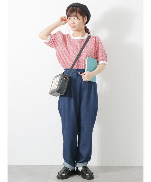 ehka sopo（エヘカソポ）の「チェック花刺繍プルオーバー（シャツ/ブラウス・レディース・サックスブルー/ベージュ/レッド/ブラック・F）」の7枚目の写真