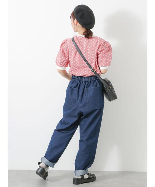 ehka sopo（エヘカソポ）の「チェック花刺繍プルオーバー（シャツ/ブラウス・レディース・サックスブルー/ベージュ/レッド/ブラック・F）」の9枚目の写真