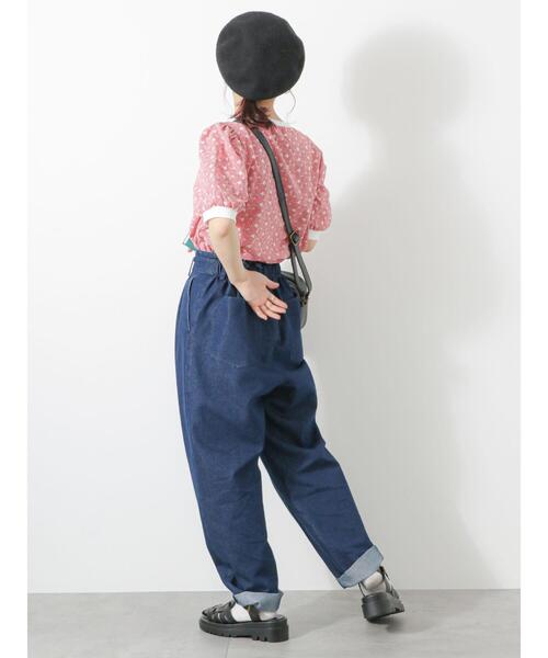 ehka sopo（エヘカソポ）の「チェック花刺繍プルオーバー（シャツ/ブラウス・レディース・サックスブルー/ベージュ/レッド/ブラック・F）」の10枚目の写真