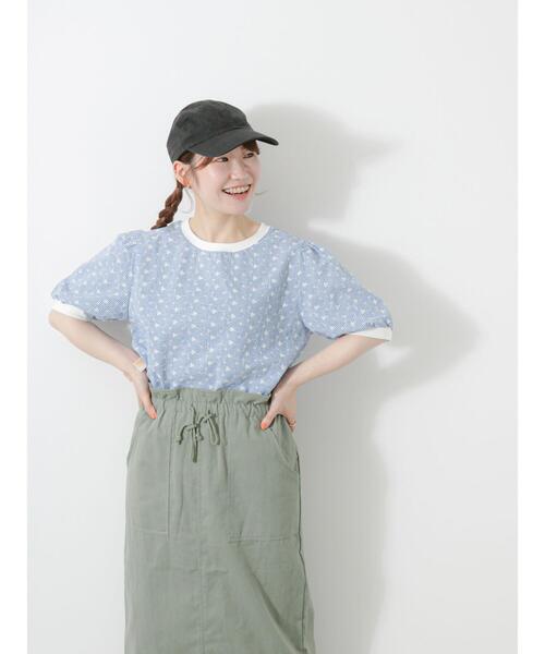 ehka sopo（エヘカソポ）の「チェック花刺繍プルオーバー（シャツ/ブラウス・レディース・サックスブルー/ベージュ/レッド/ブラック・F）」の20枚目の写真