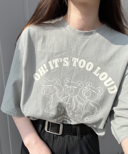 Nana(ナナ)の「キャラクタープリントTシャツ(Tシャツ/カットソー・レディース・ネイビー/ライトグレー/グレイッシュベージュ・FREE)」の3枚目の写真