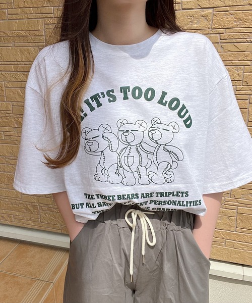 Nana(ナナ)の「キャラクタープリントTシャツ(Tシャツ/カットソー・レディース・ネイビー/ライトグレー/グレイッシュベージュ・FREE)」の9枚目の写真
