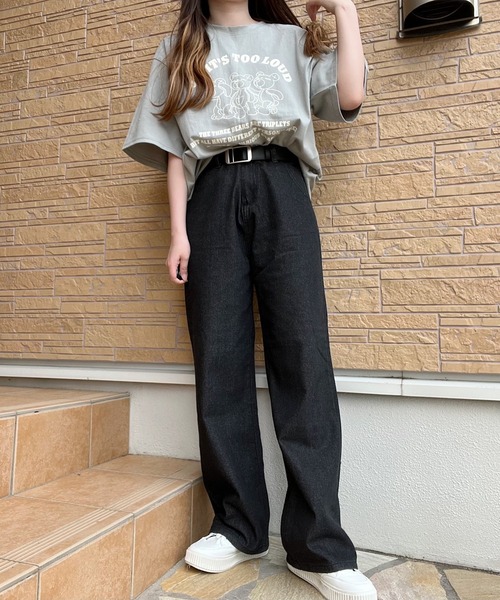 Nana(ナナ)の「キャラクタープリントTシャツ(Tシャツ/カットソー・レディース・ネイビー/ライトグレー/グレイッシュベージュ・FREE)」の11枚目の写真
