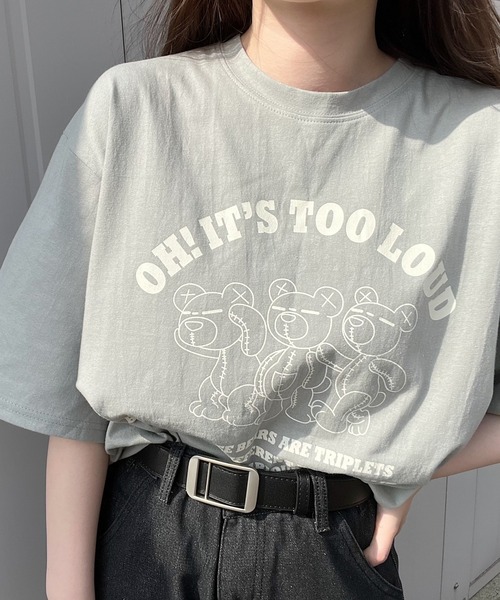 Nana(ナナ)の「キャラクタープリントTシャツ(Tシャツ/カットソー・レディース・ネイビー/ライトグレー/グレイッシュベージュ・FREE)」の19枚目の写真
