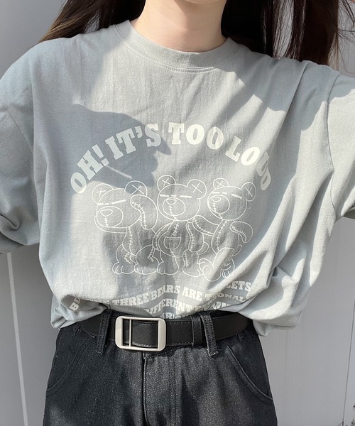 Nana(ナナ)の「キャラクタープリントTシャツ(Tシャツ/カットソー・レディース・ネイビー/ライトグレー/グレイッシュベージュ・FREE)」の10枚目の写真