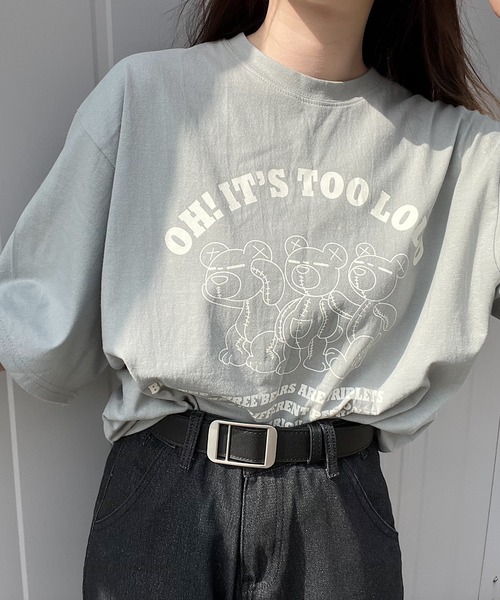 Nana(ナナ)の「キャラクタープリントTシャツ(Tシャツ/カットソー・レディース・ネイビー/ライトグレー/グレイッシュベージュ・FREE)」の13枚目の写真