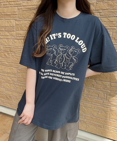 Nana(ナナ)の「キャラクタープリントTシャツ(Tシャツ/カットソー・レディース・ネイビー/ライトグレー/グレイッシュベージュ・FREE)」の14枚目の写真