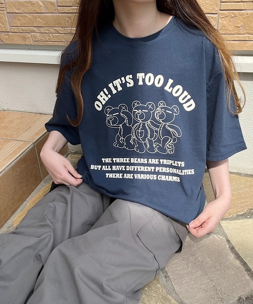 Nana(ナナ)の「キャラクタープリントTシャツ(Tシャツ/カットソー・レディース・ネイビー/ライトグレー/グレイッシュベージュ・FREE)」の22枚目の写真