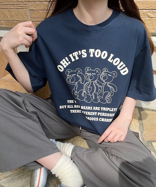 Nana(ナナ)の「キャラクタープリントTシャツ(Tシャツ/カットソー・レディース・ネイビー/ライトグレー/グレイッシュベージュ・FREE)」の17枚目の写真