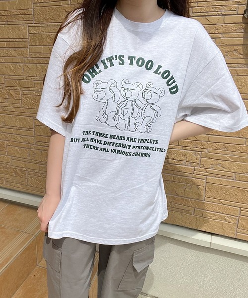 Nana(ナナ)の「キャラクタープリントTシャツ(Tシャツ/カットソー・レディース・ネイビー/ライトグレー/グレイッシュベージュ・FREE)」の15枚目の写真