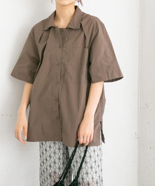 KBF（ケイビーエフ）の「ショルダータックナイロンシャツ（シャツ/ブラウス・レディース・イエロー/ブルー系その他/ブラウン系その他・ONE）」の11枚目の写真