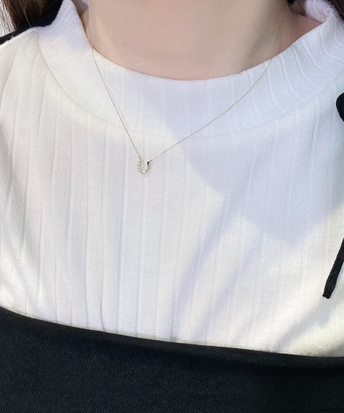 BLOOM（ブルーム）の「K10 イエローゴールド ホワイトトパーズ 馬蹄 ネックレス BLOOM/ブルーム（ネックレス・レディース・イエローゴールド・40cm）」の6枚目の写真