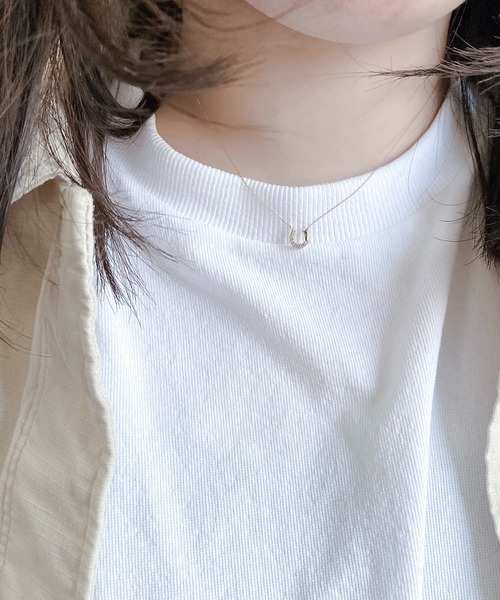 BLOOM（ブルーム）の「K10 イエローゴールド ホワイトトパーズ 馬蹄 ネックレス BLOOM/ブルーム（ネックレス・レディース・イエローゴールド・40cm）」の8枚目の写真