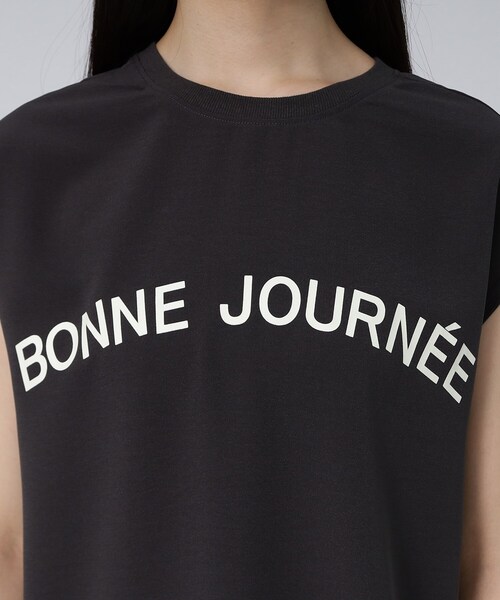 GALLEST（ギャレスト）の「【洗える】ジョーゼットロゴトップス（Tシャツ/カットソー・レディース・チャコールグレー/ホワイト系・38）」の14枚目の写真