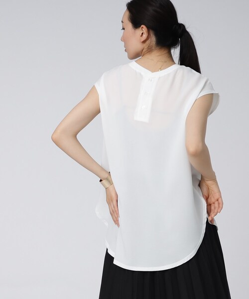 GALLEST（ギャレスト）の「【洗える】ジョーゼットロゴトップス（Tシャツ/カットソー・レディース・チャコールグレー/ホワイト系・38）」の17枚目の写真