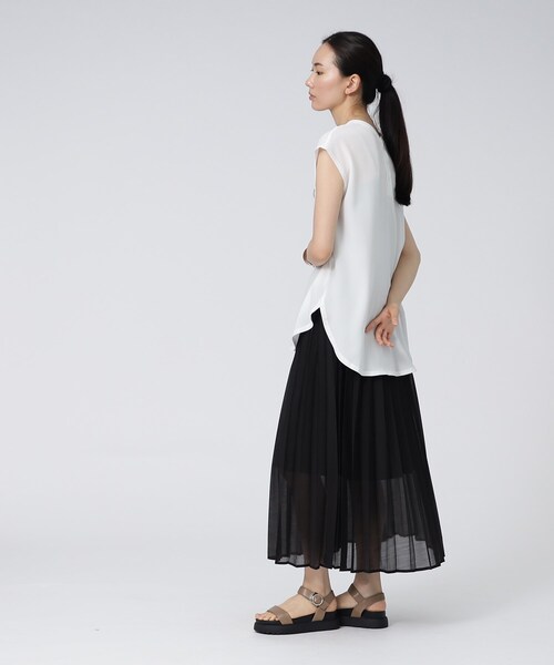 GALLEST（ギャレスト）の「【洗える】ジョーゼットロゴトップス（Tシャツ/カットソー・レディース・チャコールグレー/ホワイト系・38）」の20枚目の写真