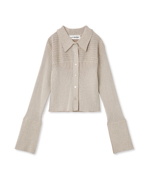 LILY BROWN リリーブラウン フリル付きホワイトカーディガン LILY BROWN SALE50%OFF リリー ブラウン トップス 24秋冬 [L.B