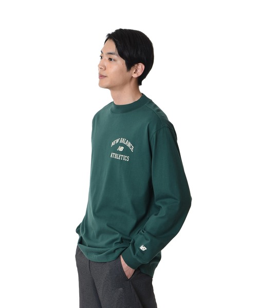 NEW BALANCE(ニューバランス)の「Athletics Varsity モックネック ロングスリーブTシャツ(Tシャツ/カットソー・メンズ・グリーン/ライトグレー・MEDIUM/LARGE/XX-LARGE/X-LARGE/SMALL)」の9枚目の写真