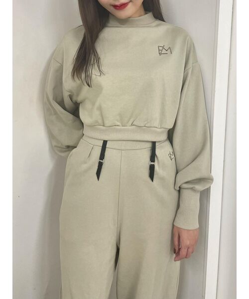 EATME（イートミー）の「ロゴ刺繍ハイネックTOP（Tシャツ/カットソー・レディース・アイボリー/グリーン/ブラック・FREE）」の3枚目の写真