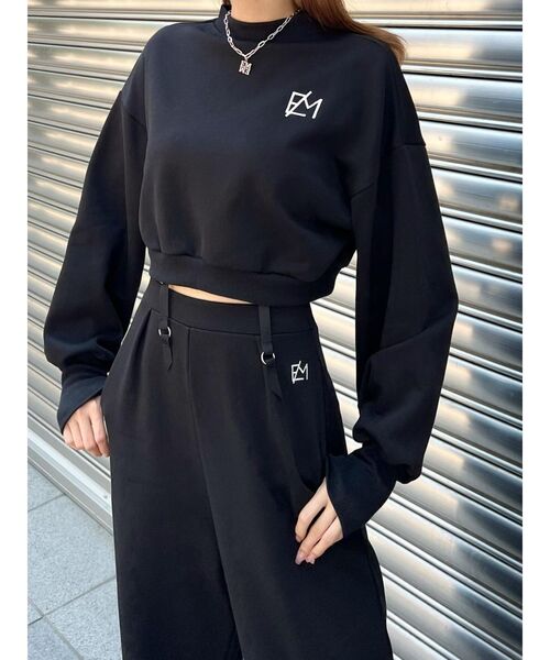 EATME（イートミー）の「ロゴ刺繍ハイネックTOP（Tシャツ/カットソー・レディース・アイボリー/グリーン/ブラック・FREE）」の2枚目の写真