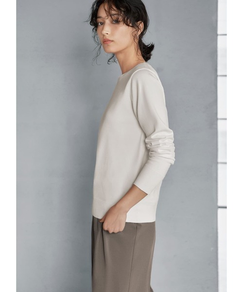 STYLE DELI(スタイルデリ)の「【ピッタリしない】長袖クルーネックニット(ポロシャツ・レディース・レッド系/ブラック/ホワイト・MEDIUM)」の4枚目の写真