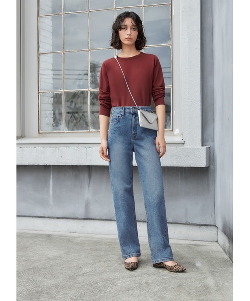 STYLE DELI(スタイルデリ)の「【ピッタリしない】長袖クルーネックニット(ポロシャツ・レディース・レッド系/ブラック/ホワイト・MEDIUM)」の12枚目の写真