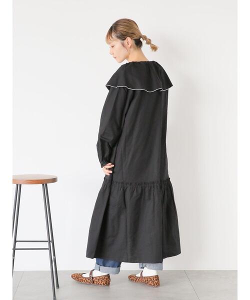 ehka sopo（エヘカソポ）の「◎ビッグ襟ワンピース（ワンピース・レディース・ブラック/ブラウン/キナリ・F）」の8枚目の写真