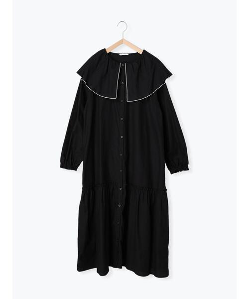 ehka sopo（エヘカソポ）の「◎ビッグ襟ワンピース（ワンピース・レディース・ブラック/ブラウン/キナリ・F）」の21枚目の写真