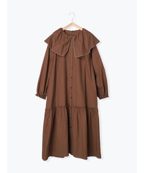 ehka sopo（エヘカソポ）の「◎ビッグ襟ワンピース（ワンピース・レディース・ブラック/ブラウン/キナリ・F）」の20枚目の写真