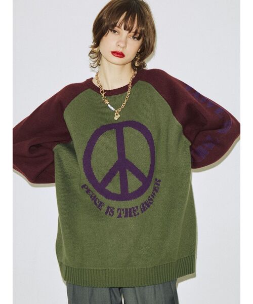 jouetie（ジュエティ）の「ジャカードラグランニット（ニット/セーター・レディース・アイボリー/カーキ/グレー・MEDIUM）」の18枚目の写真