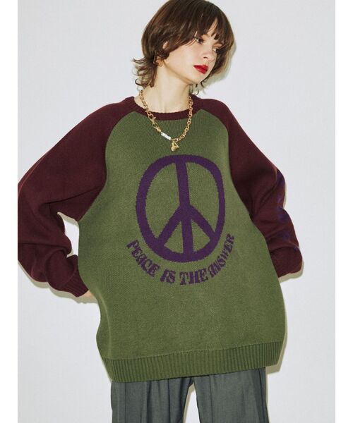 jouetie（ジュエティ）の「ジャカードラグランニット（ニット/セーター・レディース・アイボリー/カーキ/グレー・MEDIUM）」の19枚目の写真