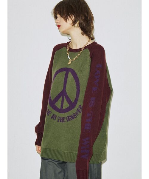 jouetie（ジュエティ）の「ジャカードラグランニット（ニット/セーター・レディース・アイボリー/カーキ/グレー・MEDIUM）」の20枚目の写真