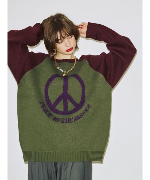 jouetie（ジュエティ）の「ジャカードラグランニット（ニット/セーター・レディース・アイボリー/カーキ/グレー・MEDIUM）」の22枚目の写真