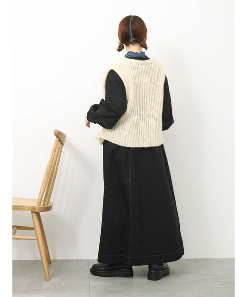 ehka sopo（エヘカソポ）の「ループニットベスト（ベスト・レディース・ブラウン/キナリ/ベージュ・F）」の13枚目の写真