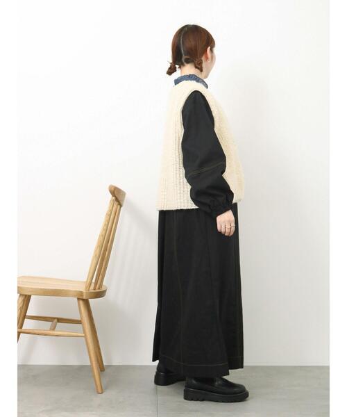 ehka sopo（エヘカソポ）の「ループニットベスト（ベスト・レディース・ブラウン/キナリ/ベージュ・F）」の14枚目の写真