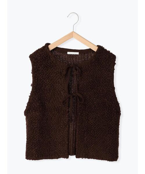 ehka sopo（エヘカソポ）の「ループニットベスト（ベスト・レディース・ブラウン/キナリ/ベージュ・F）」の15枚目の写真
