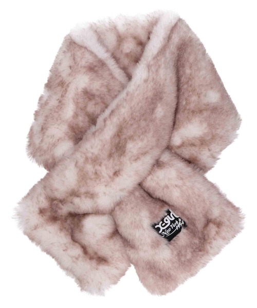 X-girl(エックスガール)の「FAUX FUR SCARF(マフラー・レディース・ブラック/パープル/ホワイト・ONE SIZE)」の2枚目の写真