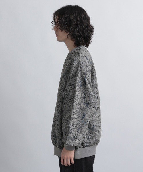 HARE（ハレ）の「モールジャガードペイズリースウェット(HARE)（スウェット・メンズ・ブラック/グレー/レッド・FREE）」の12枚目の写真