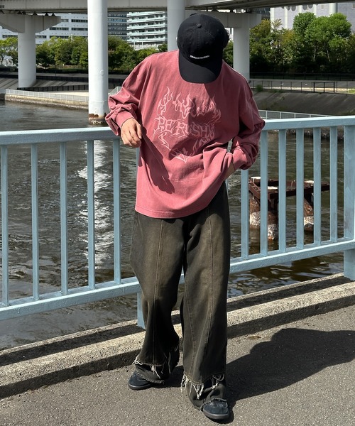 Perushu（ペルーシュ）の「ピグメントレトログラフィックプリントロンT（Tシャツ/カットソー・メンズ・ブラック系その他/ダークグリーン/オフホワイト/ブラック/ブラック系その他2/ボルドー・LARGE/MEDIUM）」の14枚目の写真