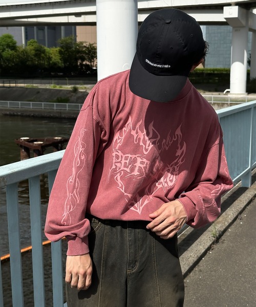 Perushu（ペルーシュ）の「ピグメントレトログラフィックプリントロンT（Tシャツ/カットソー・メンズ・ブラック系その他/ダークグリーン/オフホワイト/ブラック/ブラック系その他2/ボルドー・LARGE/MEDIUM）」の11枚目の写真